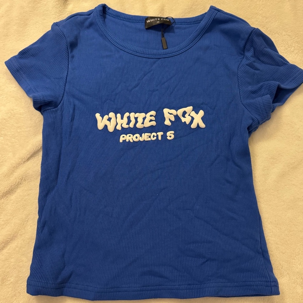White Fox Blue T-Shirt